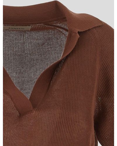 Laneus Knit Polo - Brown