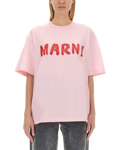 Marni T-shirt With Logo - Pink