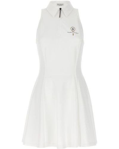 Brunello Cucinelli Logo Embroidery Dress Dresses - White