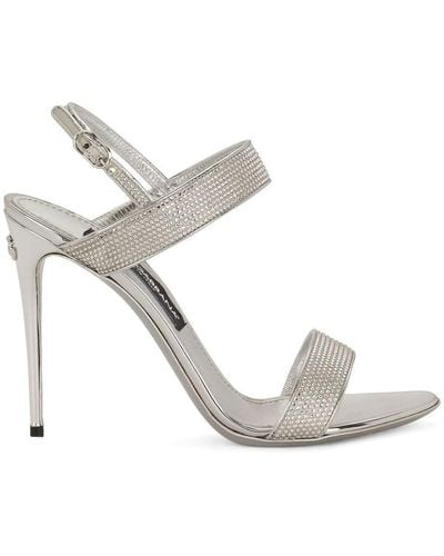 Dolce & Gabbana Keira Satin Sandals - White