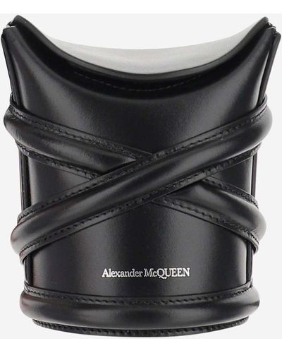 Alexander McQueen The Curve Leather Bag - Black