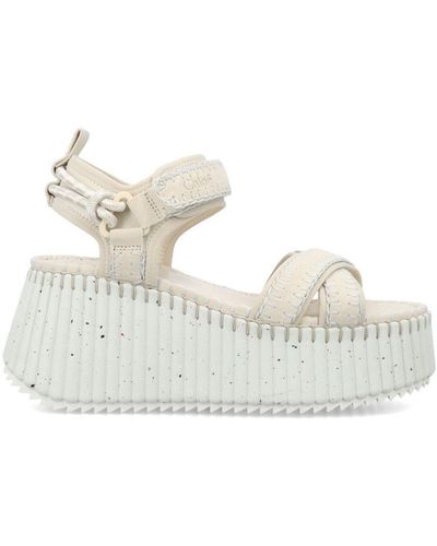 Chloé Nama Platform Sandals - White
