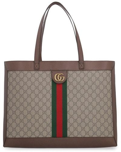 Gucci Ophidia GG Supreme Fabric Tote Bag - Brown