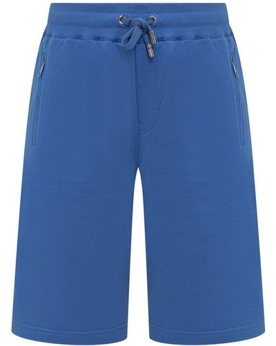 Dolce & Gabbana Jogging Shorts With Logo Plaque - Blue