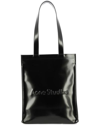 Acne Studios Logo Embossed Top Handle Bag - Black