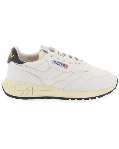 Autry Low-Cut Nylon And Leather Reelwind Sneakers - White