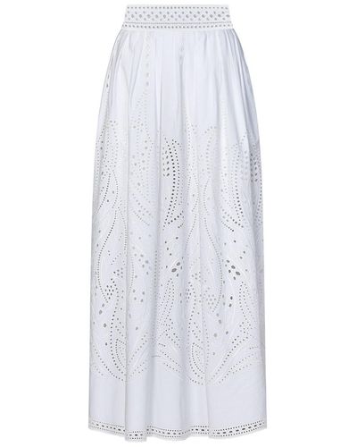 Alberta Ferretti Long Skirt - White