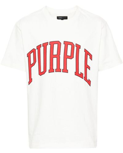 Purple Brand Brand Logo Cotton T-Shirt - White