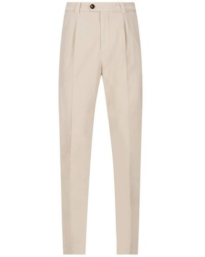 Brunello Cucinelli Low-waisted Slim-fit Pants - Natural