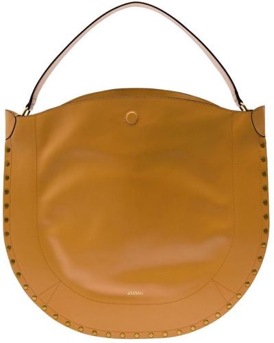 Isabel Marant 'Oskan Hobo' Shoulder Bag With Studs Trim - Brown