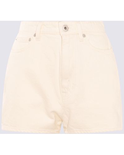 KENZO Beige Cotton Shorts - Natural