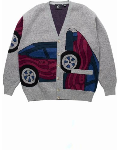 Parra No Parking Knitted Cardigan - Blue