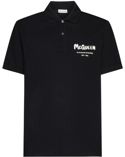 Alexander McQueen Polo Shirts - Black