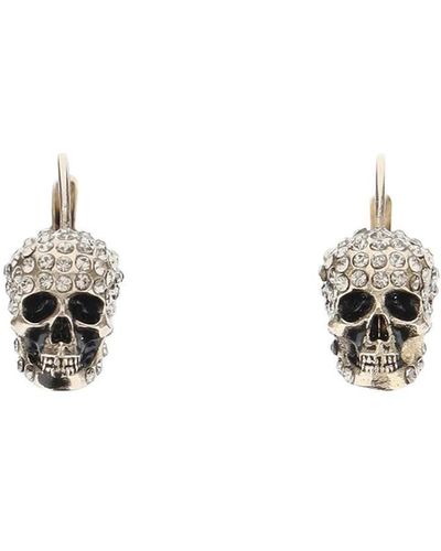 Alexander McQueen Pave Skull Earrings - Black