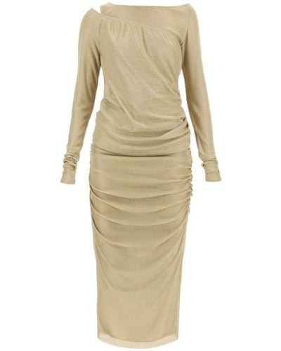 Dolce & Gabbana Long Dress In Lurex Knit - Natural