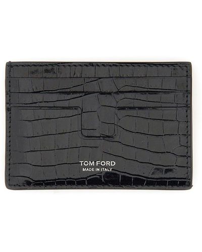 Tom Ford T Line Card Holder - Gray