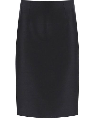 Versace Grain De Poudre Pencil Skirt - Black