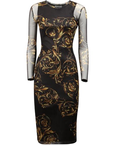 Versace Baroque Print Dress - Black