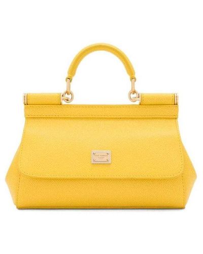 Dolce & Gabbana Small Sicily Tote Bag - Yellow