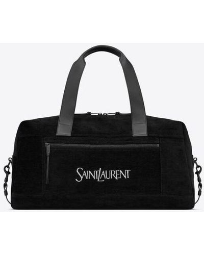 Saint Laurent Logo-Jacquard Zipped Duffle Bag - Black