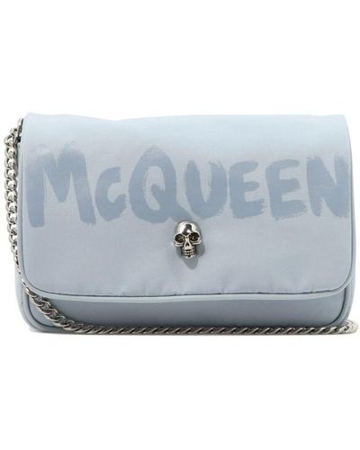 Alexander McQueen Skull Stud Crossbody Bag - Blue