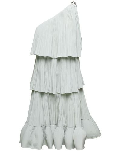 Lanvin Pleated Flounced Dress - White