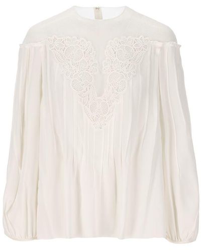 Chloé Embellished Long-sleeved Blouse - White