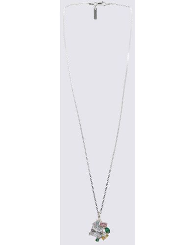 Hatton Labs Silver Metal Multi Charms Necklace - White