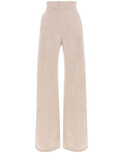 Dolce & Gabbana L Lama Knit Flared Pants - Natural
