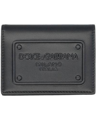 Dolce & Gabbana Card Holder With Embossed Logo - Gray
