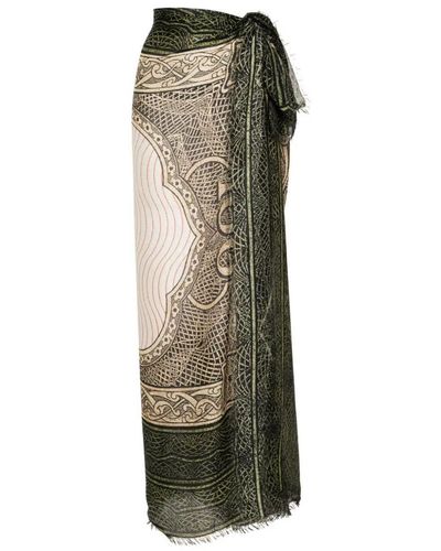 Jean Paul Gaultier Cartouche-print Frayed Cover-up - Green