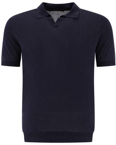 Tagliatore Silk Polo Shirt - Blue