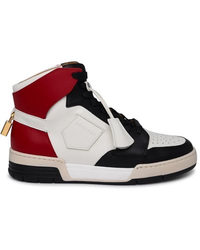 Buscemi 'air Jon' Red And White Leather Sneakers