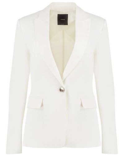 Pinko Equilibrato Linen Blazer - White