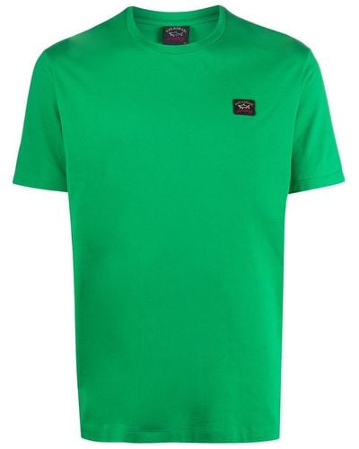 Paul & Shark Logo-patch Crew Neck T-shirt - Green