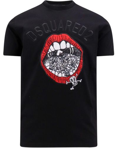 DSquared² Cool Fit Embroidered Tee - Black