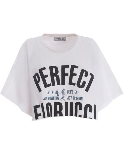Fiorucci Crop Sweatshirt "Archivio" - White