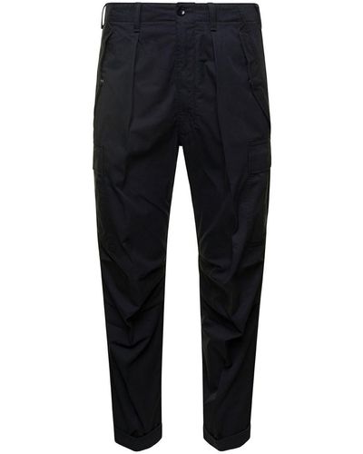 Tom Ford Straight Leg Cargo Pants In Cotton - Blue