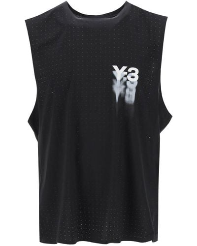 Y-3 Y-3 Perforated Tank Top With Faded - Black