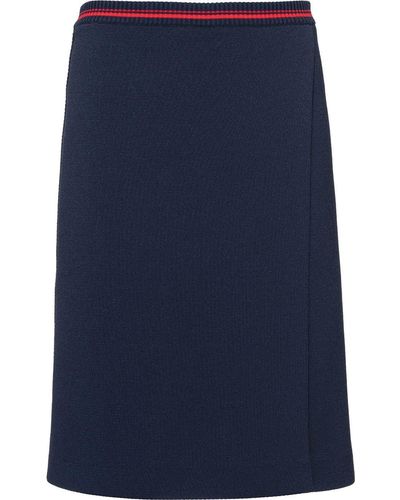 Miu Miu Stripe-waistband Skirt - Blue