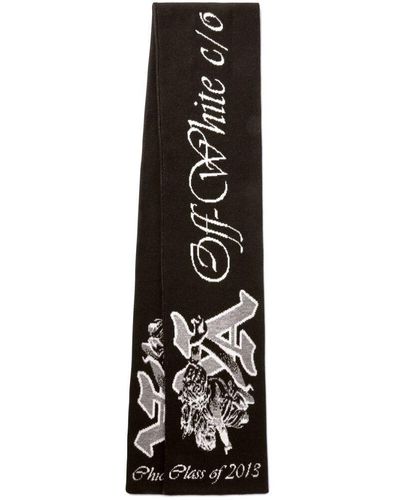 Off-White c/o Virgil Abloh Off- And Virgin Wool Va Knitted Scarf - Black