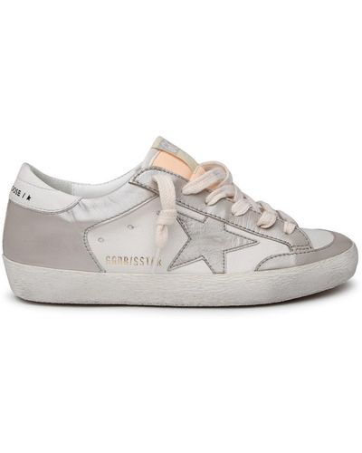 Golden Goose And Sand Leather Super Star Trainers - Grey