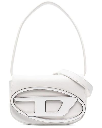 DIESEL Shoulder Bag With Logo Plaque - White