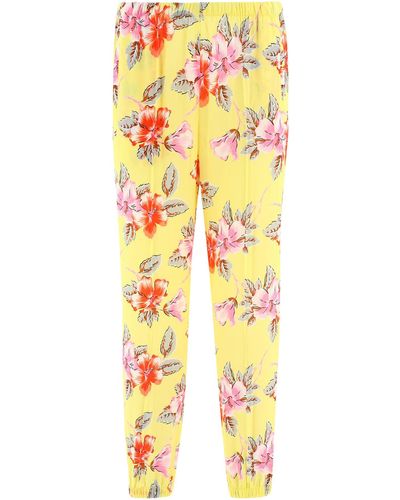 Palm Angels "hibiscus Sleek" Pants - Yellow