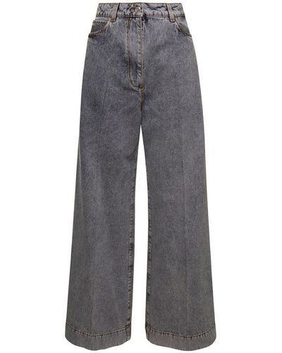Etro Bootcut Jeans With Pagasus Patch - Grey