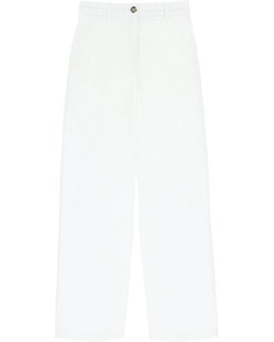 MSGM Broderie Anglaise Trousers - White