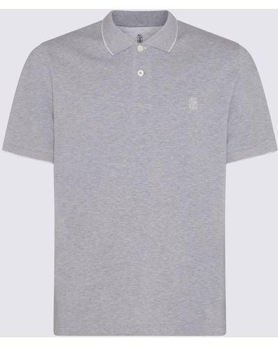 Brunello Cucinelli Grey Cotton Polo Shirt