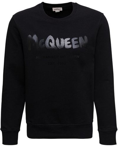 Alexander McQueen Black Long Sleeved Shirt With Logo Print
