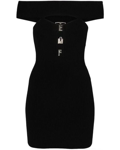 Elisabetta Franchi Logo Plaque Dress - Black