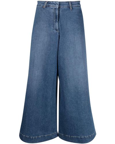 L'Autre Chose Cropped Wide-leg Jeans - Blue